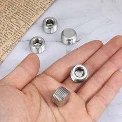 5 PCS 3/8″ NPT Male Pipe Plug Stainless Steel Pipe Plug Fitting Set Hex Counter