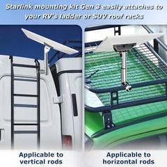 Starlink Gen 3Mount for RV Ladder,Starlink Mounting Kit Gen 3with0-30°Adjustable