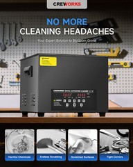 CREWORKS Titanium Steel Ultrasonic Cleaner 15L Timed Digital Cleaning Equipment