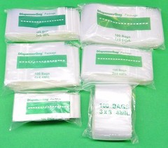 600 Zippit Reloc Bags Assortment 6 Sizes 4mil Clear 100@ H.D.Bags Zip Seal Lock