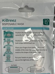 KiBreez Disposable Face Mask Lot of 100 PCS (10-10 packs) 3 Layers SEALED NIP