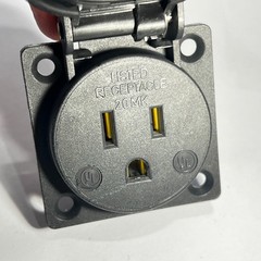 15A 125v Panel Socket IP20 ABL Sursum UL12500 50mm Plastic Mains 2P+E Electrical