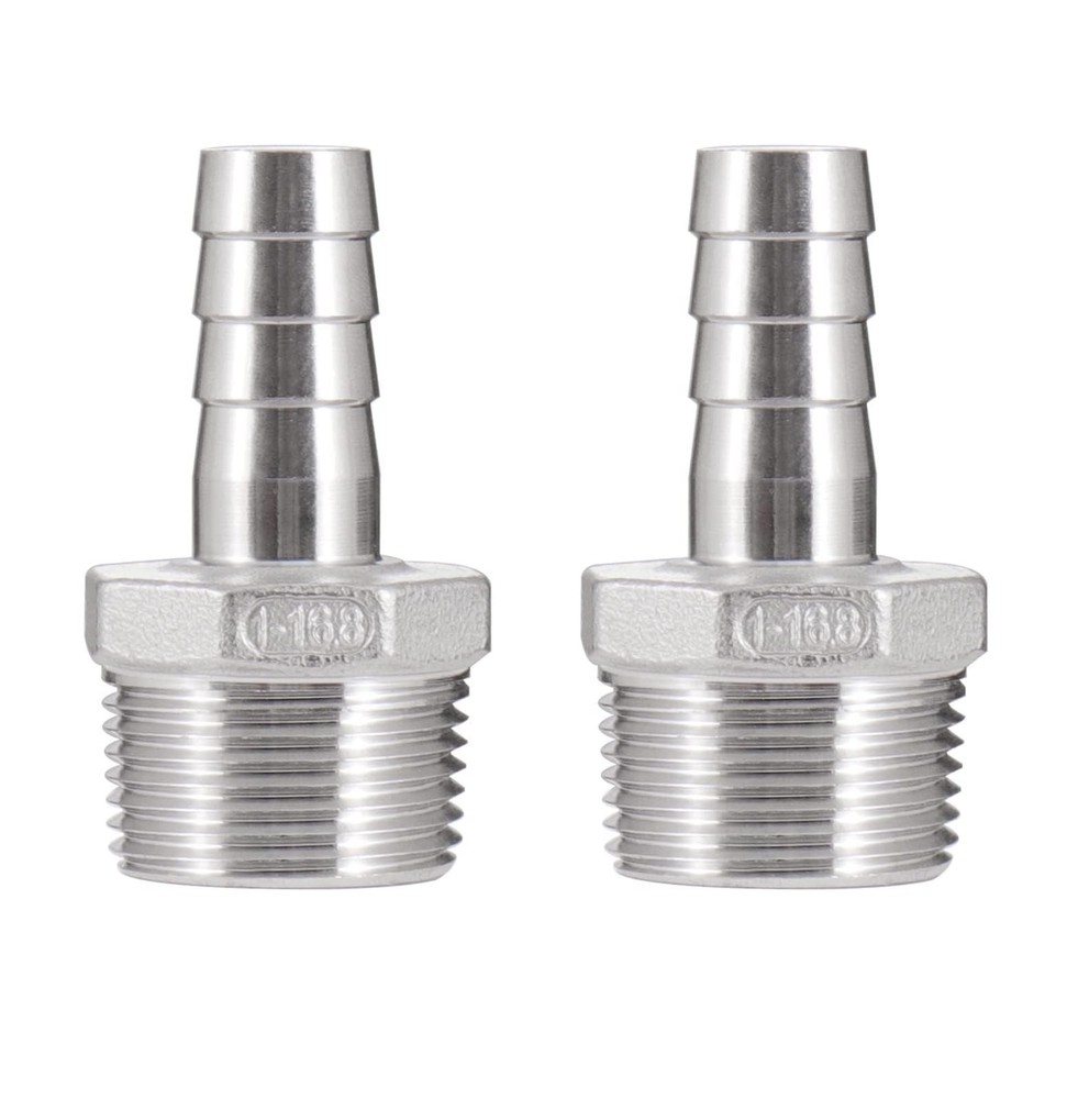 Stainless Steel Hose Barb Fitting,5/8″ Hose Barb to 1″ Male NPT, for Water Fu.
