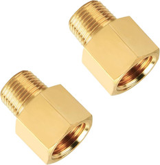 Brass Pipe Fitting Adapters 1/4 Inch Male X 1/4 Inch Female, 1/4” NPT Male to F