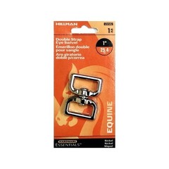 Bundle of 3 Packs – Hillman 1″ Double Strap Eye Swivel – Nickel (853226) NEW