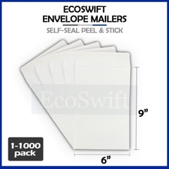 1-1000 “EcoSwift” White Self-Seal Catalog Kraft Paper Envelope 28 lb. 6″ x 9″