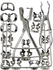 20 Pcs German Rubber Dam Starter Kit with Frame Punch Clamps Dental Instruments