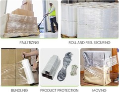 18” x 1000′ 80 Gauge 4 Rolls Pallet Wrap Stretch Film Hand Shrink Wrap 1000FT