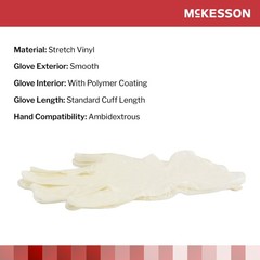McKesson Stretch Vinyl Exam Glove Standard Cuff Length MEDIUM 1000 per Case
