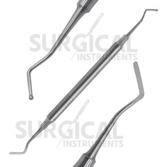 3 Pcs Dental Composite Filling Instrument Ball Tip Burnisher Flat Spatula Silver