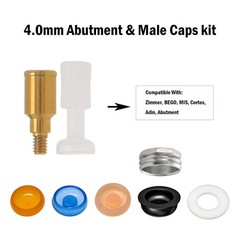 US Locator Abutment for Zimmer Screw-Vent 3.5 Titanium Abutment Male Cap Inserts