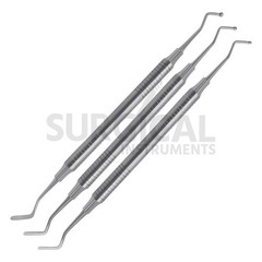 3 Pcs Dental Composite Filling Instrument Ball Tip Burnisher Flat Spatula Silver