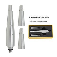 Dental Hygiene Prophy Air Motor Handpiece 3 Nose Cones 4 Holes 360 Degree Swivel