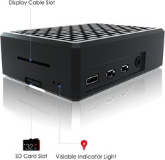 Aluminium Raspberry Pi 4 Case – Passive Heatsink Cooler for 4 Model black