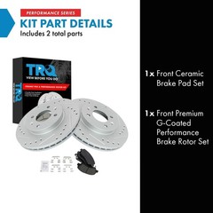 TRQ Front Brake Pad & Rotor Set for 2012-2017 Hyundai Accent Kia Rio