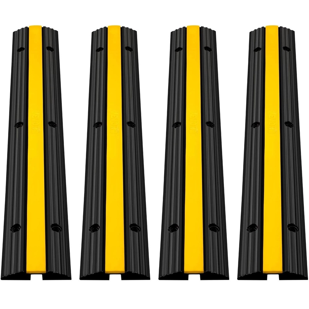 Rubber Cable Protector Ramp 4 Pack 1 Channel Speed Bump 40 in 18000 lbs