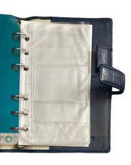 Franklin Covey Anna Pocket Snap Binder Blue Nappa Leather 6X3.5 Planner #59363