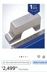 Tungsten Bucking Bar BB-15: 2.71 lbs, Notched Side, 1.0″ x 1.88″ x 3.7