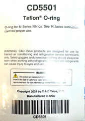 C&D Valve CD5501 Replacement Teflon® O-rings for M-Series Fittings