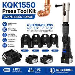 1550 Cordless Hydraulic Crimping Tool 32KN Brushless Motor For 1/2 To 1-1/4