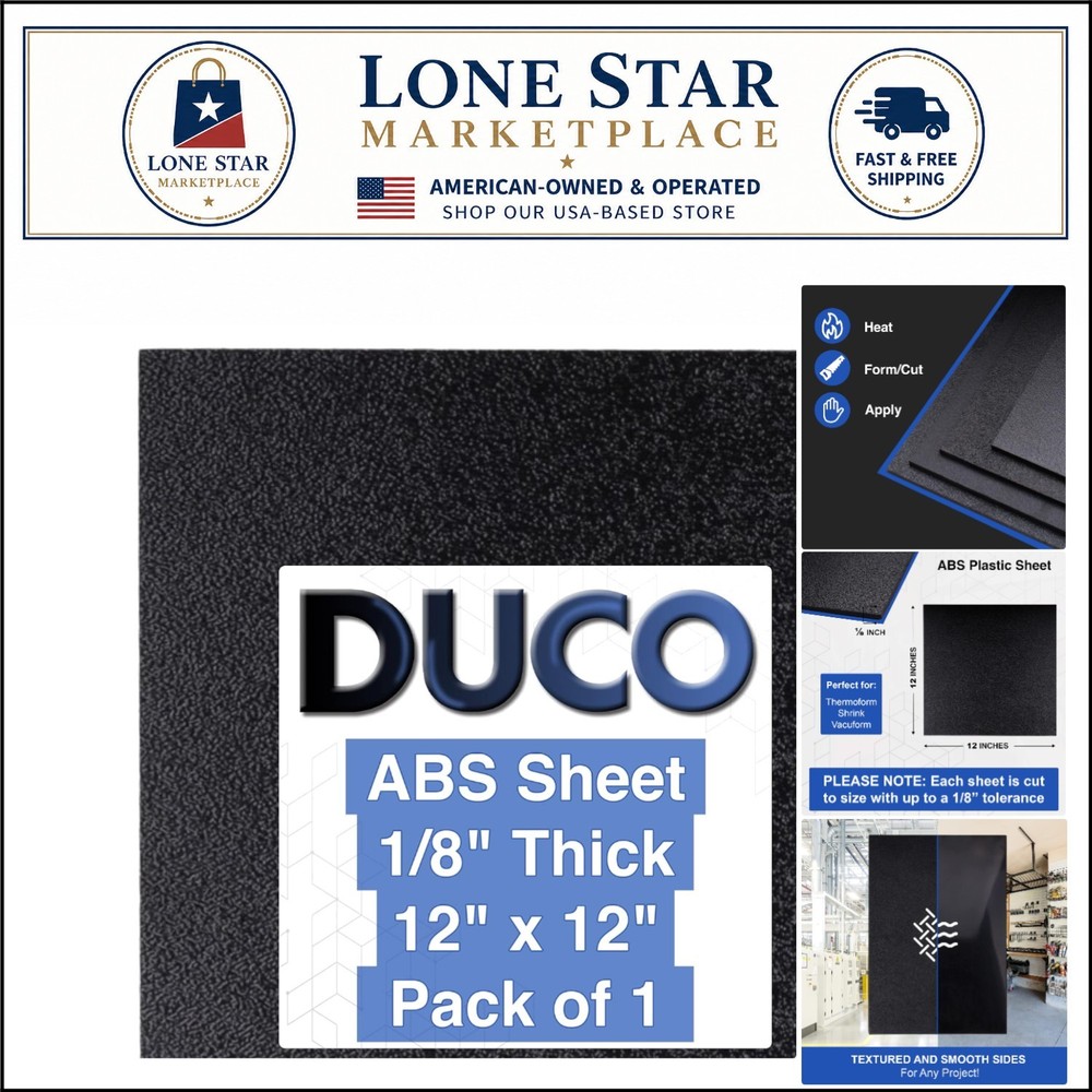 High-Quality Duco 1/8″ ABS Plastic Sheet – 12″ x 12″ for All Your DIY Adventures