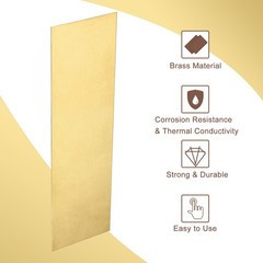 H62 Brass Sheet 12″ x 4″ Metal Sheets 0.02″ Thick Brass Plates for Industry