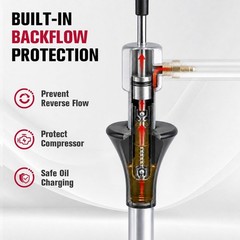 Rogvoc HVAC Oil Charge Pump with Backflow Prevention, Manual Refrigeration Oi…