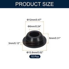 uxcell 10pcs Hole Plug 1/2 Inch (12mm) Button Plugs Fit for 9mm Hole, Black