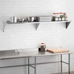 12″W x 96″L Stainless Steel Commercial Kitchen Overshelf Solid Wall Mount Shelf