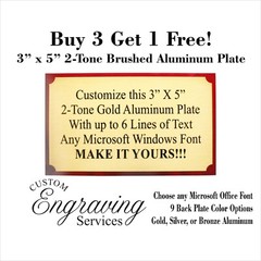 3″x5″ TWO TONE ALUMINUM ENGRAVED SUBLIMATION PLATE TAG PLAQUE MADE IN USA