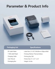 Portable Thermal Label Printer NIIMBOT B1 Bluetooth Barcode Printer 2 inch Label