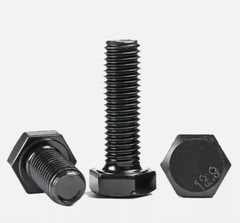 M4 ~ M22 M24 Hexagon Head Bolts Grade-12.9 Alloy Steel Black Fully Thread Screws