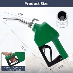 3/4 inch Automatic Fuel Nozzle Self-sealing Diesel Transfer Nozzle Auto Shut Off