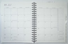 2026 2027 Planner RAE DUNN Spiral Hard Cover 17-Month 2027 Black White LARGE