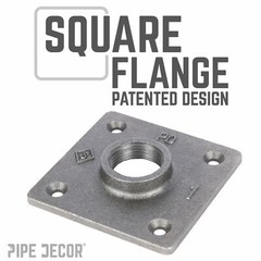 1 in. x 12 in. Square Flange Pipe Table Legs – 4 Pack