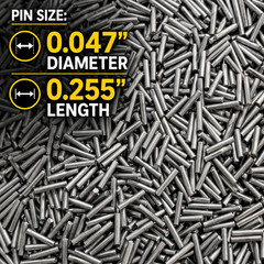 2 lb Stainless Steel Tumbling Media Pins – 0.047″ Diameter, 0.255″ Length