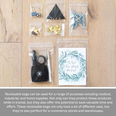 1000 Reclosable Zipper Poly Bags 3×5 Clear Zip Lock 4 Mil Plastic Bag 3″x5″