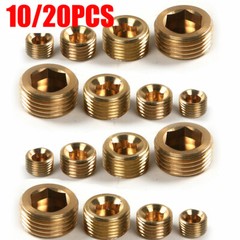10/20PC Brass 1/8″ 1/4″ 3/8″ 1/2″ NPT Brass Internal Hex Thread Socket Pipe Plug
