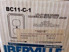 IBERVILLE Single Gang Utility Duplex Cover BC11-C-1 (Box of 50)
