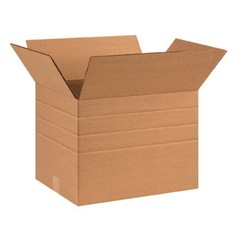 25 Multi-Depth Corrugated Boxes – 16 x 12 x 12, Brown ECT-32