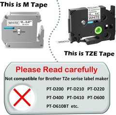 40PK M-K231 For Brother P-Touch 12mm Label Tape White 1/2″ PT-55 PT-85 PT-70 90