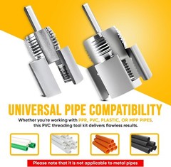 2Pcs Integrated Internal & External Pipe Threading Tool 1/2”&3/4” Water Pipe