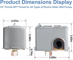 Pressure Switch for Well Pump 40-60 PSI, Water Pressure Switch Adjustable