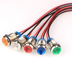 Gebildet 5pcs 10mm AC/DC 12-24V LED Metal Indicator Light Waterproof Signal L…