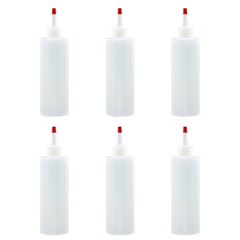 8oz Plastic Squeeze Bottles HDPE w/Yorker Tips (6-Pack) Empty Refillable Bottle