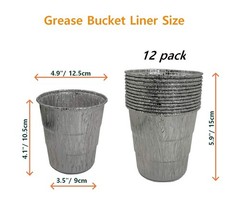 Drip Grease Bucket and 1 pack Black & 12 Liner,