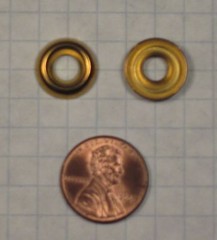 COUNTERSUNK FINISHING WASHER, #8, BRASS,POLISHED FINISH