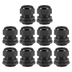 10pcs IP68 Black Cable Gland Locknut M32x1.5 16mm-21mm Wire Hole Waterproof