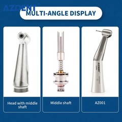 AZDENT Dental 1:1 Slow Low Speed Handpiece Push Button Contra Angle fit CA burs