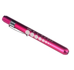3Pocket Pink Purple Silver Aluminum LED Diagnostic Penlight Medical Pupil Gauge
